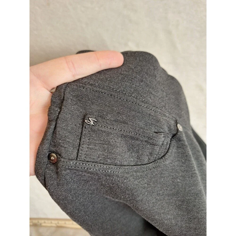 Seven7 Pull On Legging Womens Medium Dark Gray Stretch Activewear Pockets 30x27